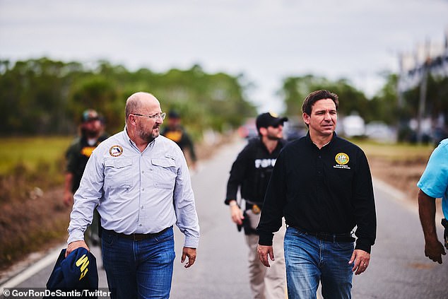 In his remarks, Pence attacked Florida Governor Ron DeSantis (above right) for his war on Disney