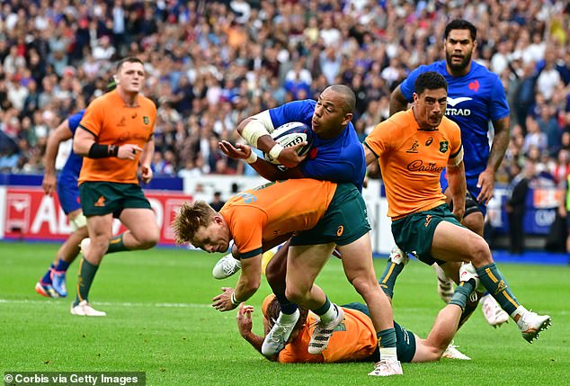 Eddie Jones is confident the Wallabies are heading in the right direction ahead of the World Cup – despite losing the past five Tests (pictured, Australia in action against France on August 27)