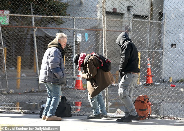 Homeless people and drug users on the streets of San Francisco's South of Market District