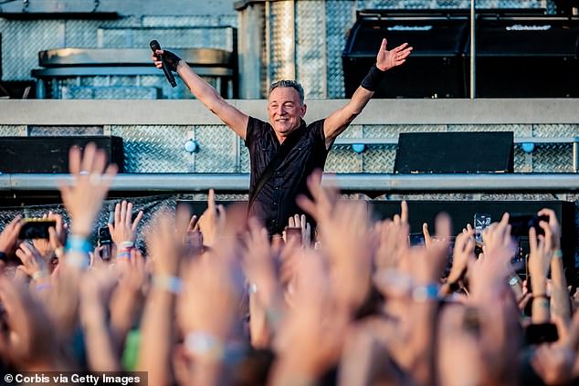 Sing it!  Bruce has traveled the world for his latest tour, Springsteen and E Street Band 2023 Tour;  Pictured on July 25, 2023 in Monza, Italy