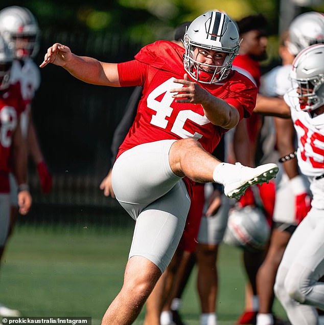 McGuire (pictured) was picked up as a gambler by the Ohio State Buckeyes, one of the leading teams in American college football