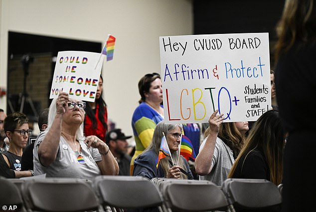 At a Chino Valley Unified School District rally in June, more than 80 members of the public spoke out against the forced disclosure policy