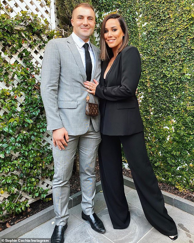 The blogger was previously married to husband AFL star Jaryd Cachia (left) from 2015 to 2019, before coming out as bisexual and ending the relationship to explore her connection to women.