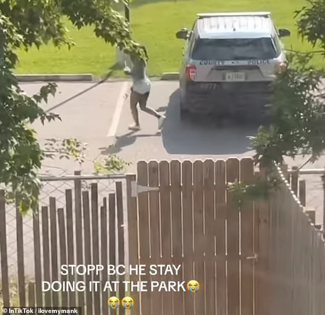 Before entering, Pinto jogs back to her own car to retrieve something