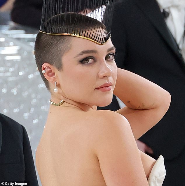 Daring: With one notable change in appearance, the star debuted her freshly shaved head at the Met Gala in May, having previously styled long blonde locks