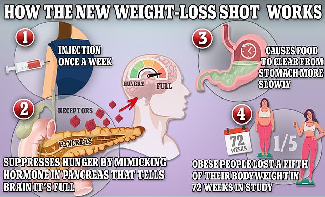 Wegovy and Ozempic, both of which contain semaglutide, work by prompting the body to produce a hormone called glucagon-like peptide-1, which is released naturally from the gut after meals.