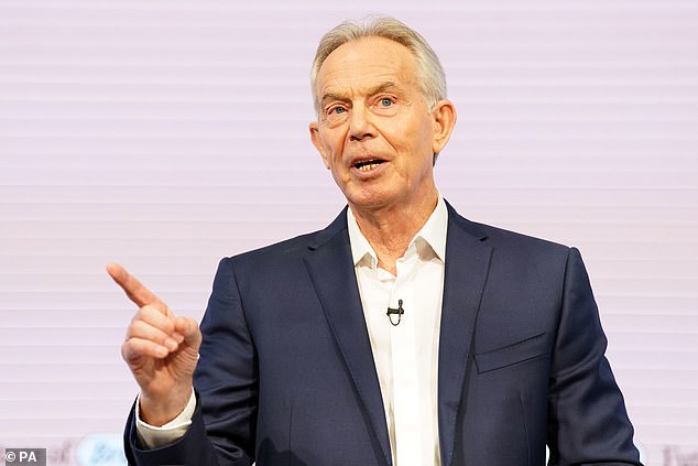 Sir Tony Blair speaks at the Tony Blair Institute for Global Change's Future of Britain Conference in central London.  Photo date: Tuesday, July 18, 2023