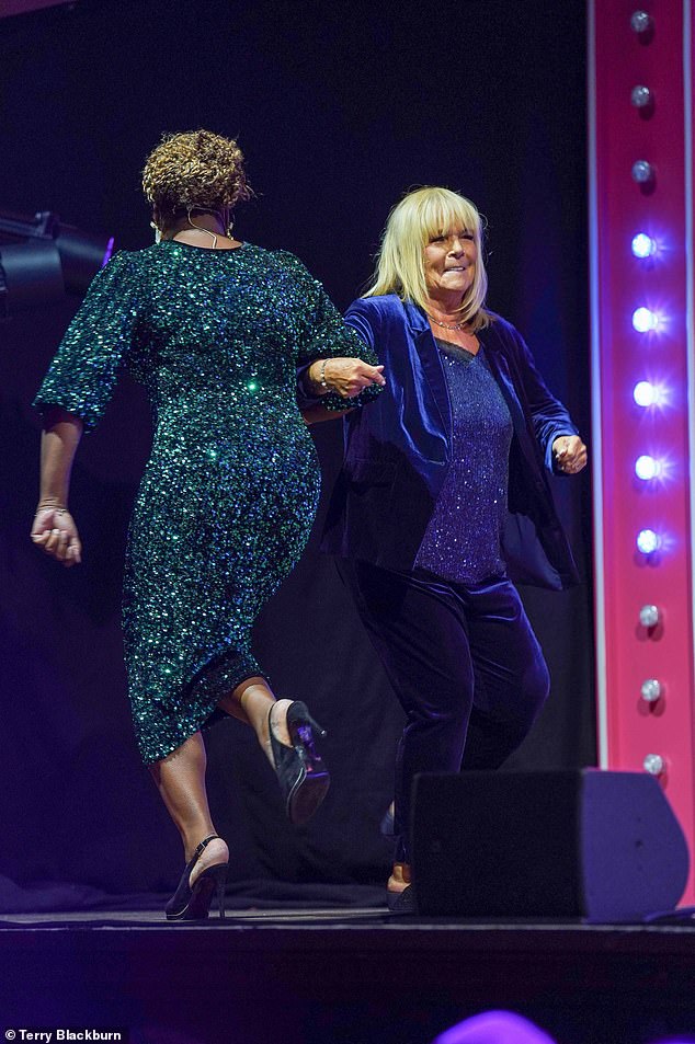 She's coming around the mountain!  Linda and Charlene gave an energetic performance as they danced around the stage together laughing before the group posed together backstage