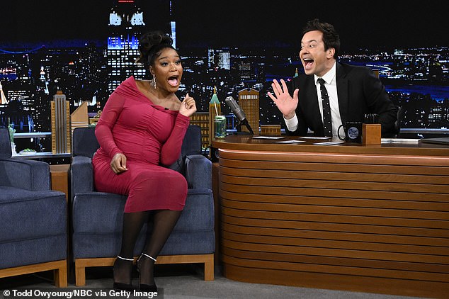 Fallon seems totally fascinated with the guests who appear on the show (Photo: actress Keke Palmer)