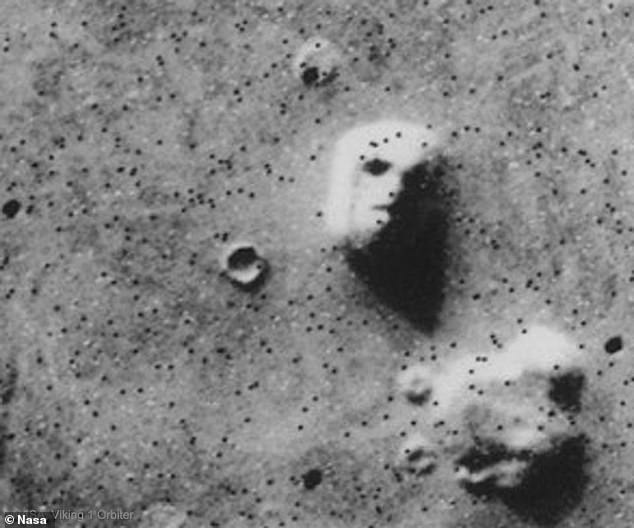 Evidence of aliens at work?  In 1976, NASA's Viking 1 spacecraft captured an image of what appeared to be a face carved into the surface of the Red Planet