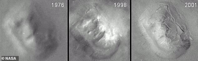 In 1998, the agency's Mars Global Surveyor (MGS) captured images of the so-called 