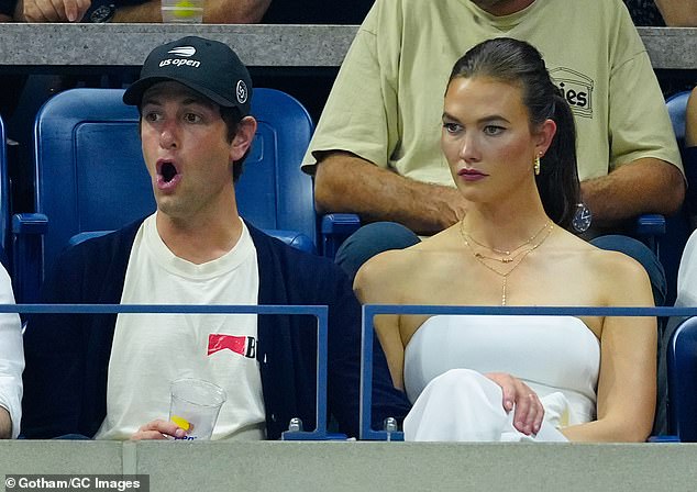 Love of her life: Meanwhile, the 38-year-old founder of Thrive Capital wore a black US Open baseball cap and matching vest over a white T-shirt for the tennis tournament