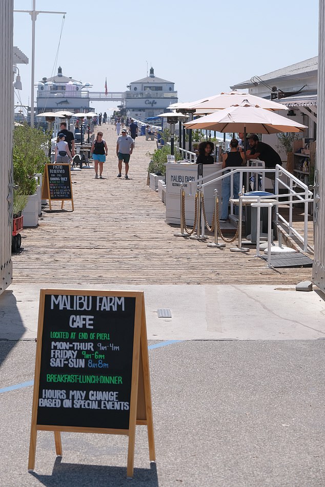 The stretch of pier in Malibu, California, where Hunter ventured Thursday as he faced the growing likelihood of a new charge