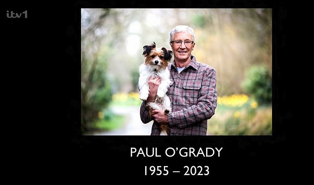 Tribute: Viewers of the National Television Award were left in tears after the show paid an emotional tribute to the late Paul O'Grady on Tuesday night