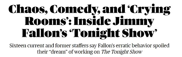 A Rolling Stone investigation by Krystie Lee Yandoli exposed the claims against Fallon and The Tonight Show