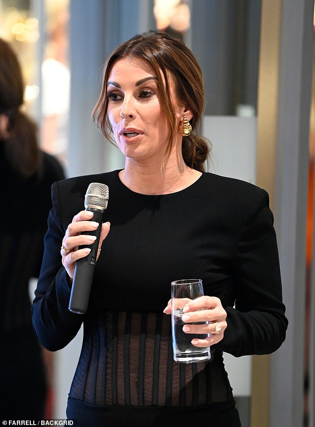 Speaking: The guests enjoyed cocktails and canapes from Gino D'ACampo before Coleen delivered a speech