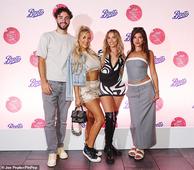 Couple: Jess was also joined by her boyfriend and fellow Love Island winner Sammy Root