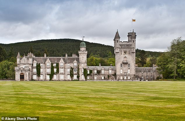 The King will spend today and tonight at Balmoral Castle (pictured), where his mother died a year ago