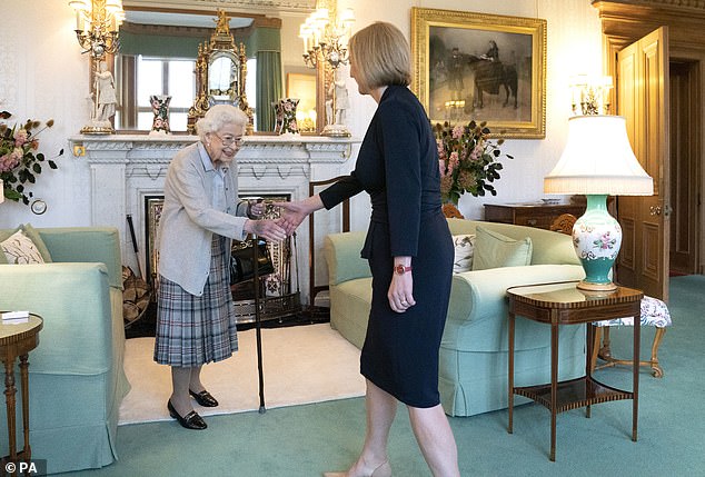 Queen Elizabeth welcomes Liz Truss to an audience in Balmoral, Scotland, last September