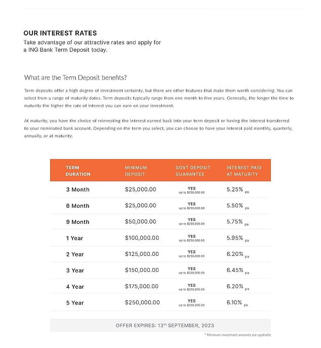 The fake document offers higher interest rates on deposits, ranging from 5.25 percent to 6.45 percent on deposits with terms from three months to five years