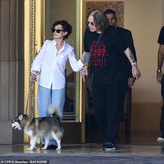 Cane: Ozzy walked with the help of a cane and seemed to be making progress in his health problems