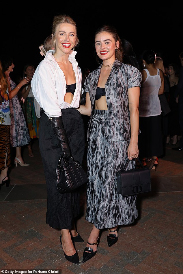 Stylish girls: At the event, she was pictured mingling with Dancing With The Stars pro Julianne Hough, 35