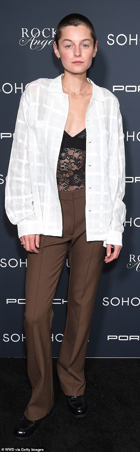 casually cool!  Emma completed the look with a white button-down