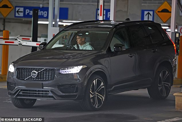 In one photo, Shirvo was seen driving off in his Volvo SUV