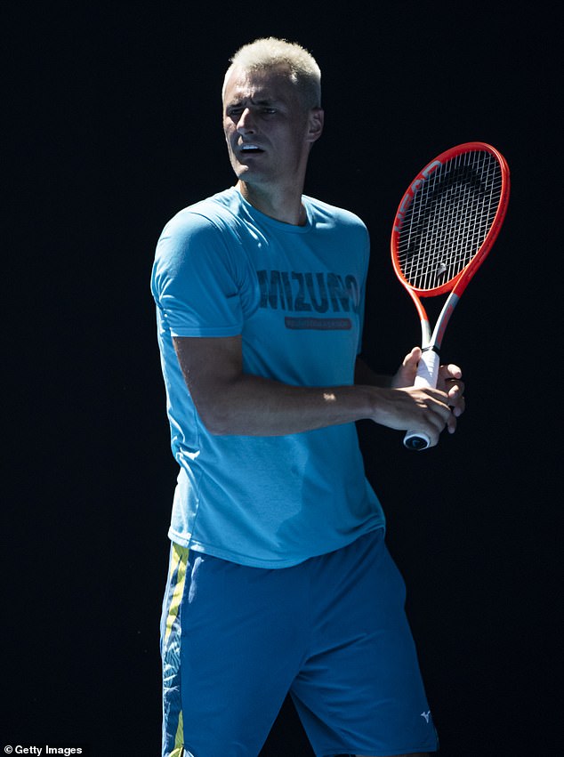 Tomic competed in a challenger in Istanbul, Turkey, where he lost after three sets in round 16 on Thursday (the tennis star is pictured in Melbourne in January 2022)