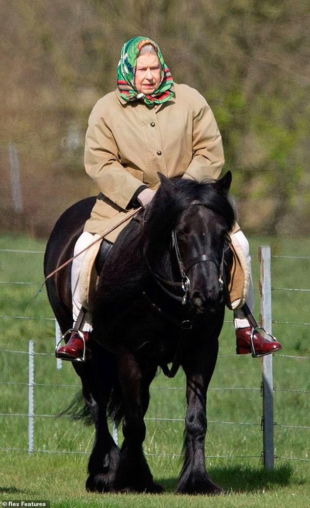 Well into her nineties, the queen still rode her beloved horse - without a helmet