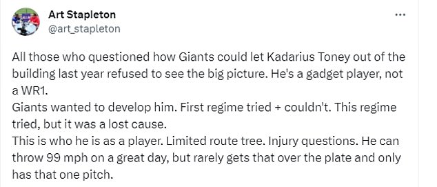 1694181141 759 Chiefs Kadarius Toney is SLAMMED on social media after nightmare