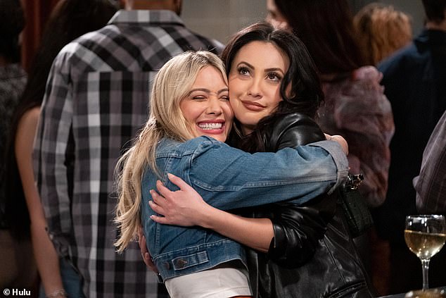 Moving on: Hilary seemed in good spirits despite the recent cancellation of her TV show How I Met Your Father (pictured in the show with co-star Francia Raisa, 35)