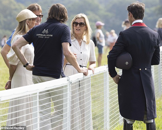 The mother-of-two also enjoyed the opportunity to meet leading event rider, Harry Meade (far left).