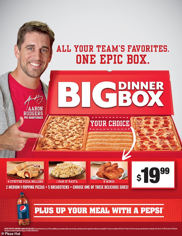 Rodgers once did commercials for Pizza Hut, but he now rarely enjoys what was once one of his favorite foods