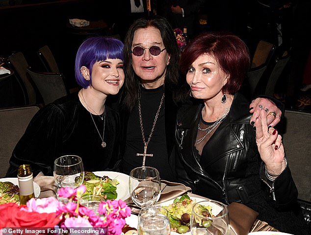 Three years ago: (L-R) Kelly, Ozzy and Sharon attend a 2020 Pre-Grammy Gala in Beverly Hills