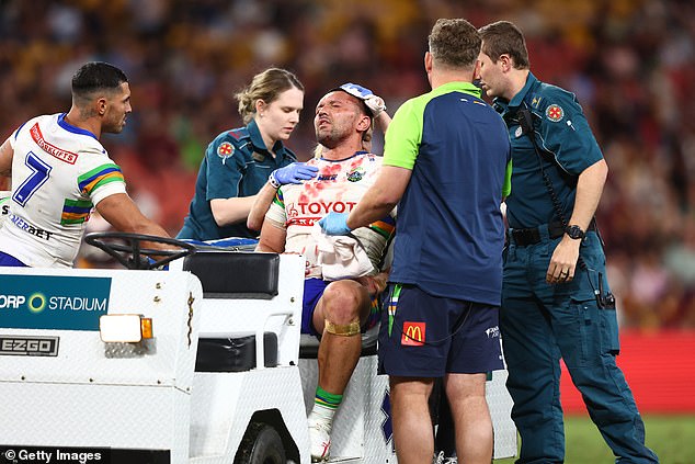 The Canberra Raiders' Jordan Rapana was one of several NRL players to suffer a sickening head injury this season