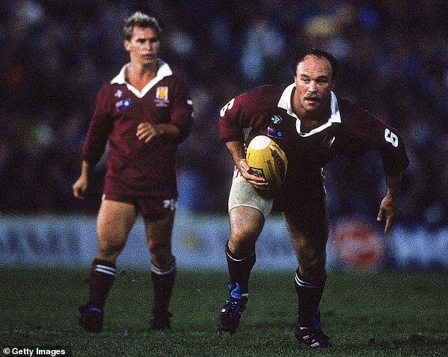 Wally Lewis (right) was known as one of the strongest and most skilled players to ever tie a boot, but now the rugby league star is suffering from symptoms of CTE