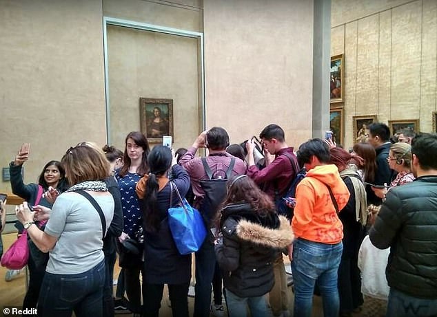 Instagram vs reality!  One person expected to see the Mona Lisa in Paris, but instead only managed to get a view of the large crowd in the museum