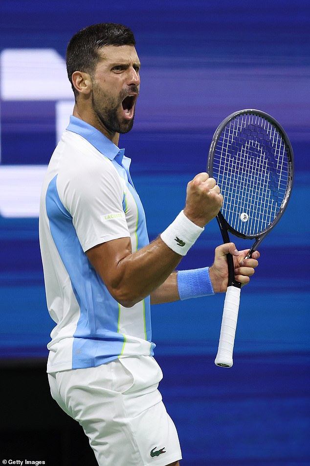 Djokovic took control of the match early on, winning the opening set 6-3 and the second 6-2