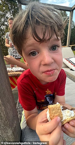 Guthrie posted photos of Vale and Charley eating s'mores at what appeared to be Bush Hager's new home in Connecticut.