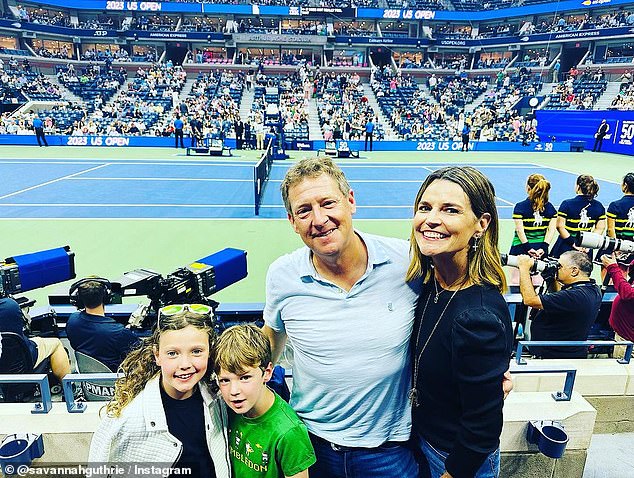 The tennis fanatic also enjoyed the first evening of the US Open with her family last week