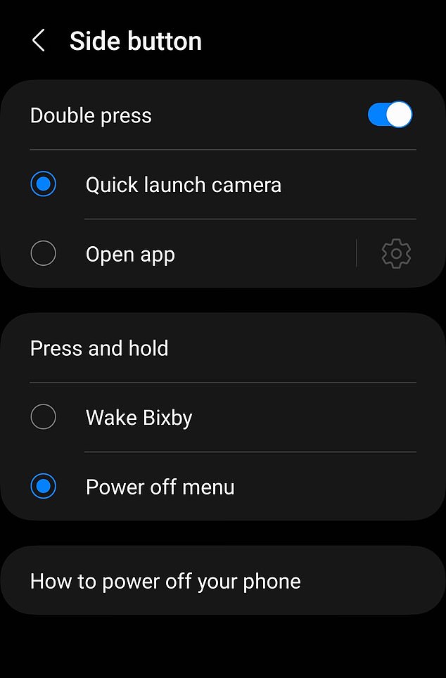 By default, the power button calls up Samsung's personal assistant Bixby (Samsung/Rob Waugh).