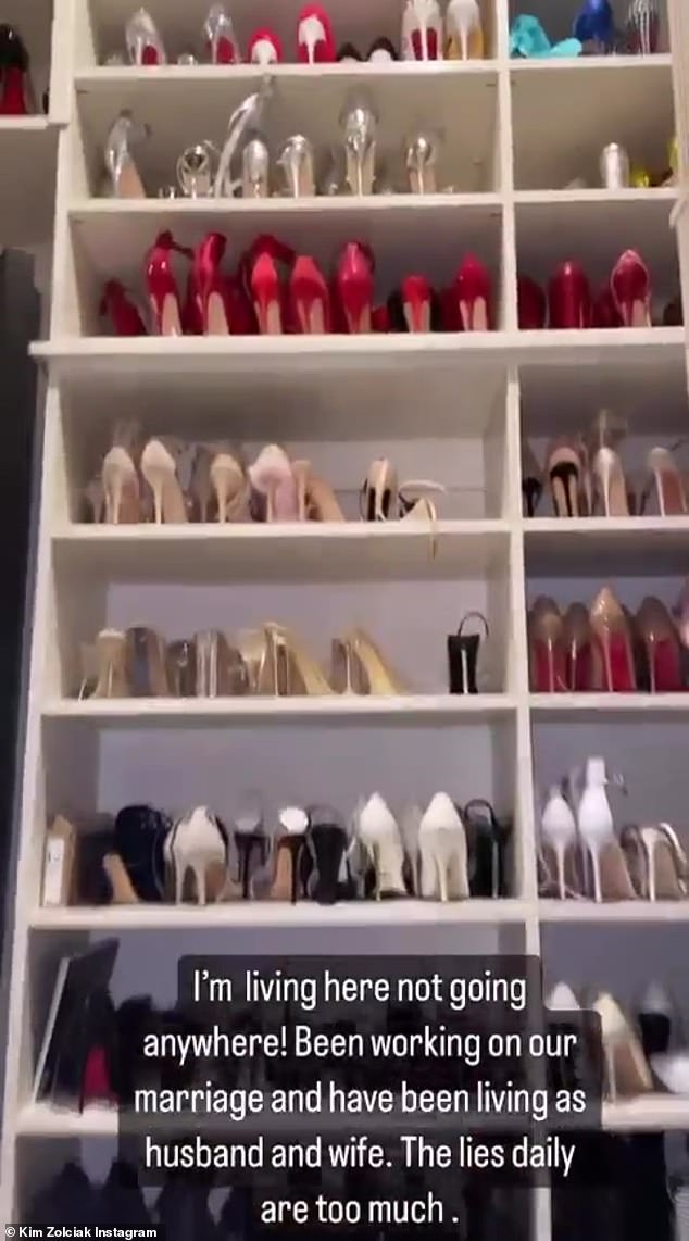 “The daily lies are too much,” she captioned a video of her massive walk-in closet, chock full of Christian Louboutin heels and hundreds of designer shoes