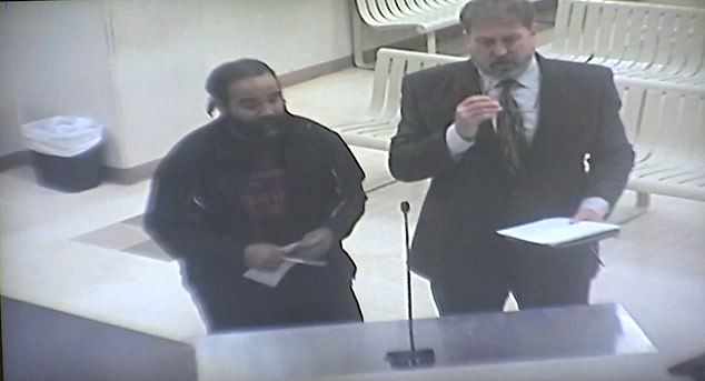 Sutherland is seen in court following his 2019 arrest