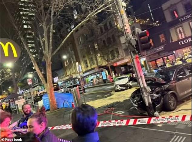 One man was killed and five others injured after a driver allegedly drove into the intersection of Bourke and Russell streets after driving into pedestrians at a tram stop.