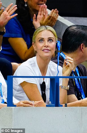 Charlize Theron, 48, left her two young daughters at home to attend the US Open