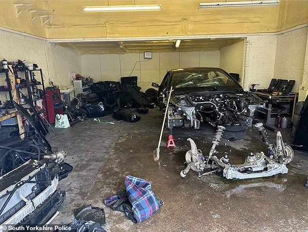 Officers from South Yorkshire Police found stolen cars in a suspected 'chop shop' in Doncaster earlier this week