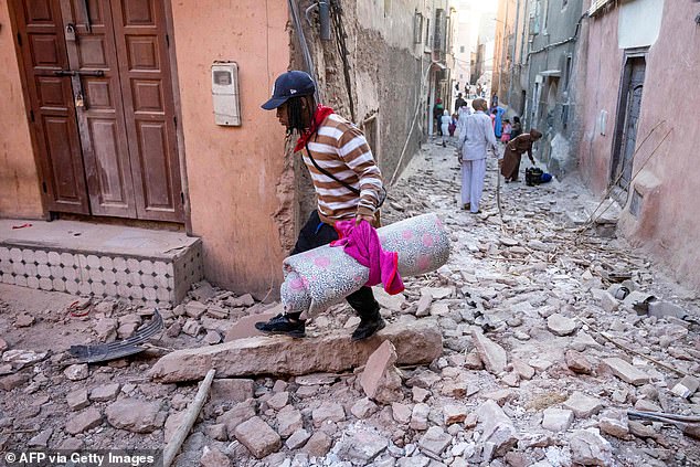 Tragedy: Morocco's biggest earthquake in more than 120 years struck south of Marrakesh on Friday evening, killing at least 632 people and injuring more than 350