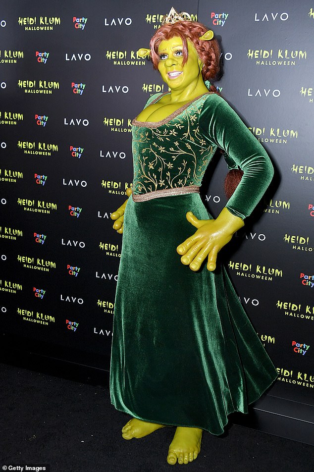 Heidi wore green prosthetics for her 2018 costume as Princess Fiona from Shrek