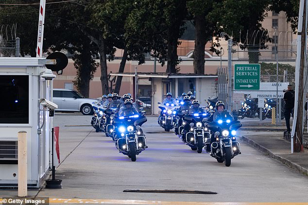 Trump was arrested at the Fulton County Jail on August 25.  He left for the airport in a convoy of police motorcyclists, looking for all the world as if he were still president.